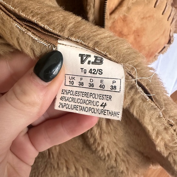 RARE vintage 80s/90s Shearling Faux Leather Jacket - Picture 5 of 7